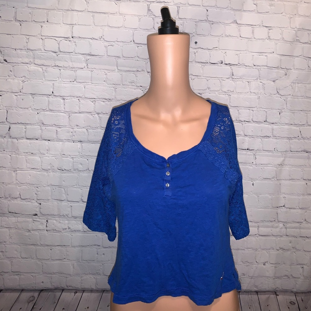 Hollister Dark Blue Short Sleeve Top size XS - Picture 1 of 10